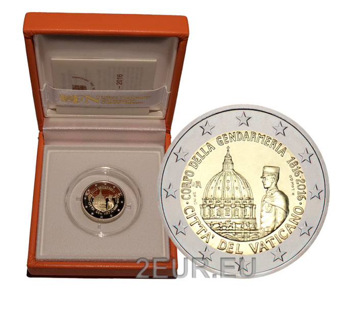 Vatican 2 euro proof 2016 - 200th Anniversary of Corps of Gendarmerie of Vatican City  