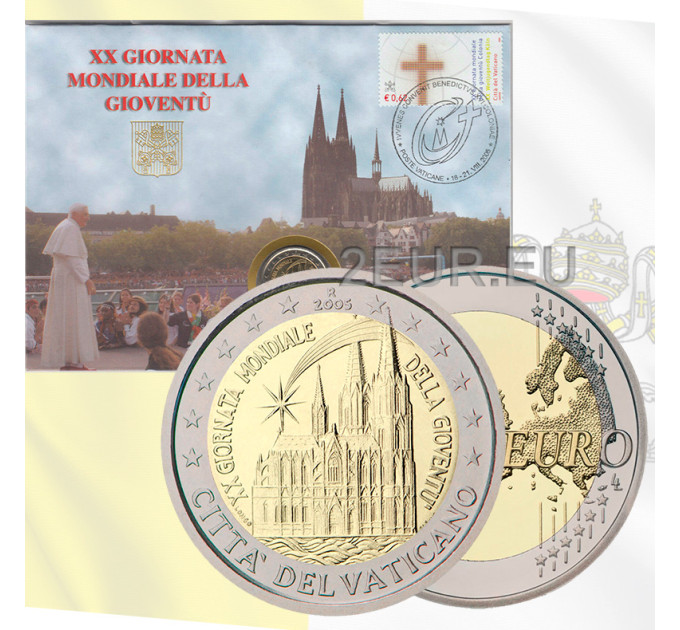 Vatikan 2 eurot BU 2005 – XX. Ülemaailmne noortepäev Kölnis – Numiscover