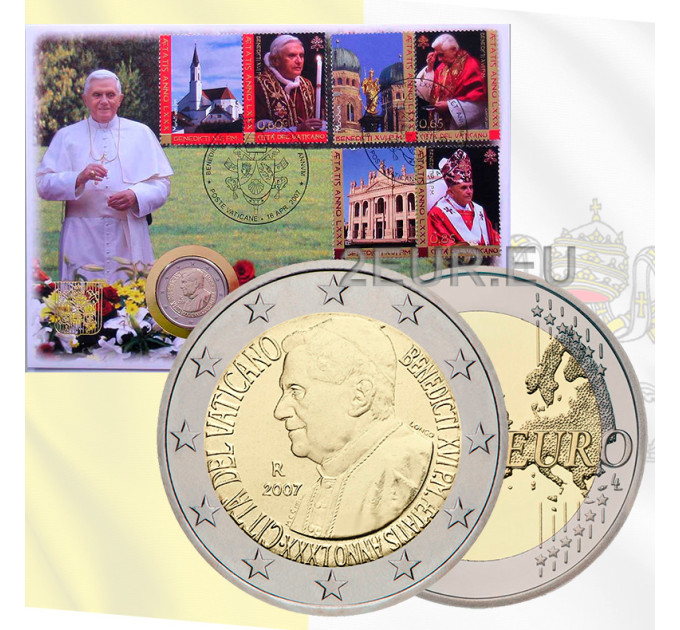 Vatikan 2 eurot BU 2007 – Paavst Benedictus XVI 80. sünniaastapäev Numiscover