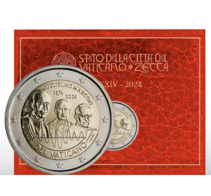 Vatikan 2 eurot BU 2024 – Guglielmo Marconi 150. sünniaastapäev