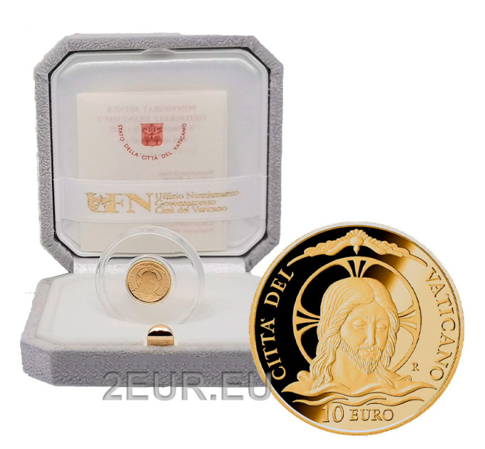 Vatikani 10 euro kulla proof 2020 – Ristimine