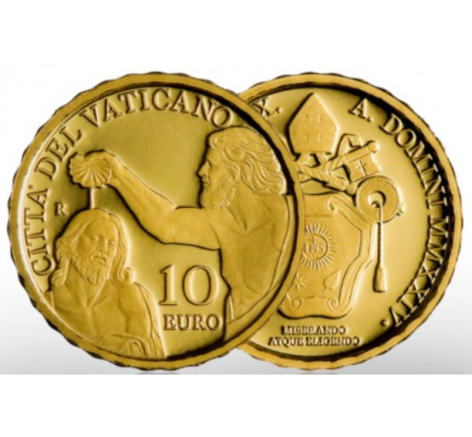 Vatikani 10 euro kulla proof 2024 – Ristimine
