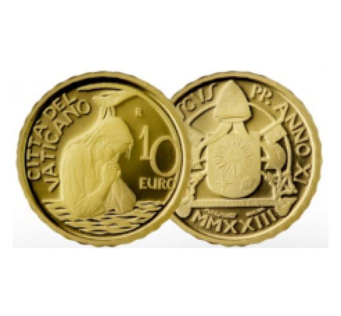 Vatikani 10 euro kulla proof 2023 – Ristimine