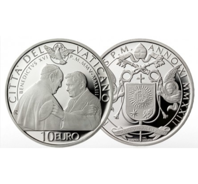 Vatikani 10 euro hõbe proof 2023 – BENEDIKUS XVI
