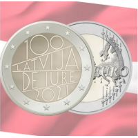 LATVIA 2 EURO 2021 - Latvia de iure 100