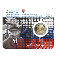 SLOVAKIA 2 EURO 2021 - 100th anniversary of the birth of Alexander Dubchek - C/C