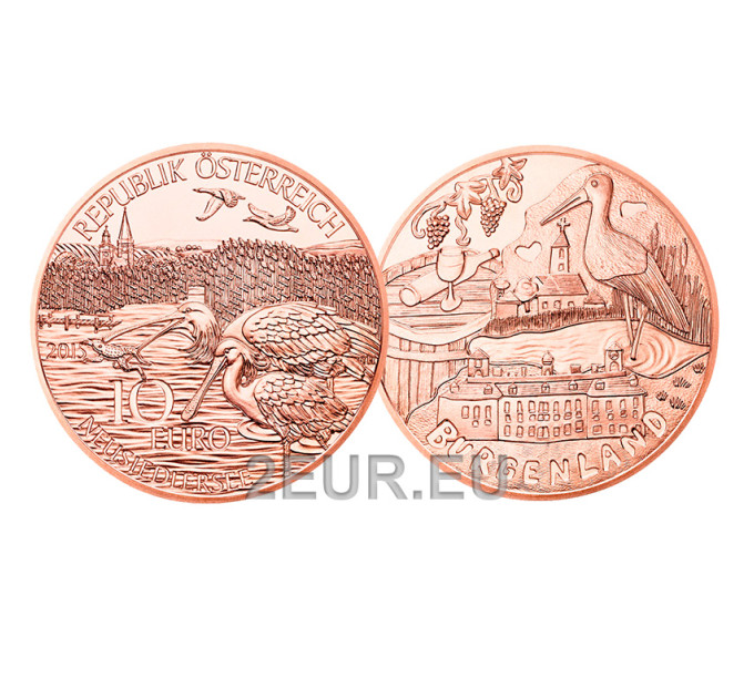 Austria 10-eurone münt 2015 – Burgenland