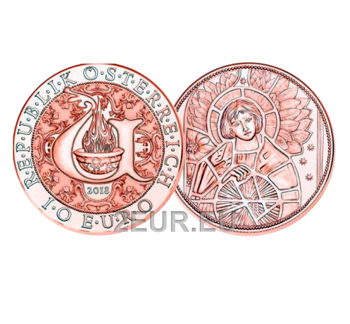Austria 10-eurone münt 2018 - Uriel - valguse ingel