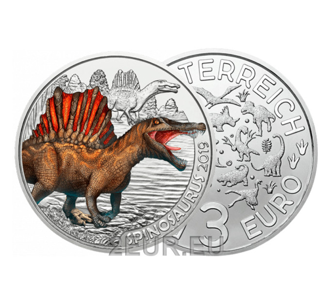 Austria 3-eurone münt 2019 – Spinosaurus