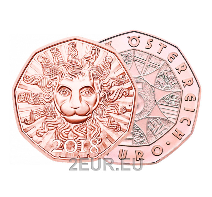  Austria 5-eurone münt 2018 – lõvi