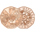 Austria 5-eurone münt 2023 – Waggle Dance – mesilased