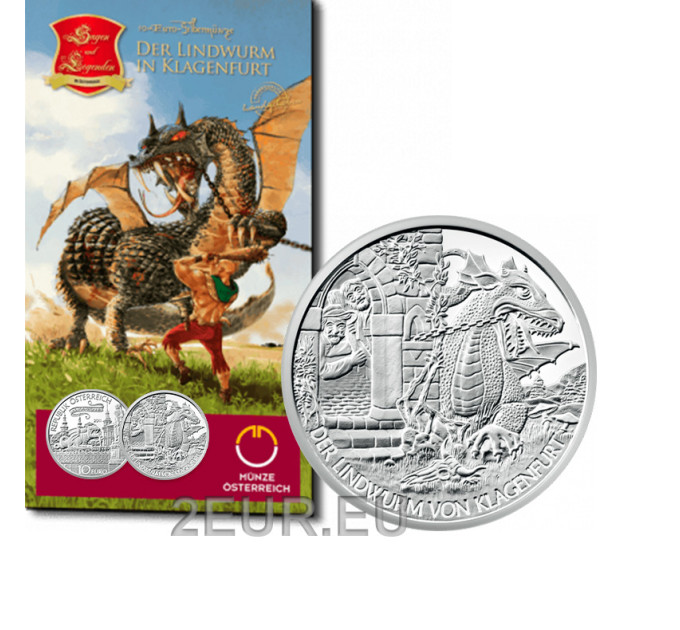 Austria 10-eurone Hõbemünt 2011 – lindwurm Klagenfurtis