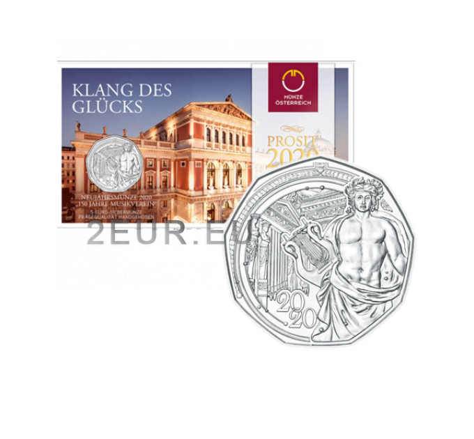 Austria 5 euro Silver coin 2020 - 150 Years of Music Society