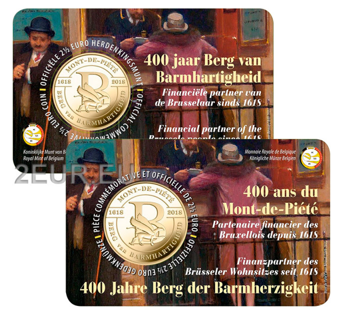  Belgia 2,5 euro BU 2018 – Berg van Barmhartigheid 400 aastat – FR+NL