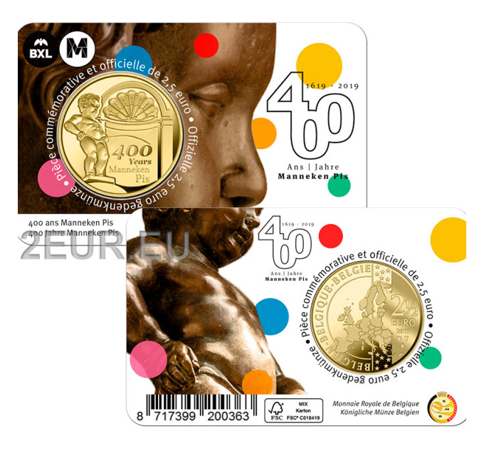  Belgia 2,5 euro BU 2019 - 400 aastat vana manneken pis - FR