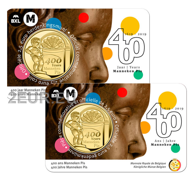 Belgia 2,5 euro BU 2019 - 400 aastat vana manneken pis - FR+NL