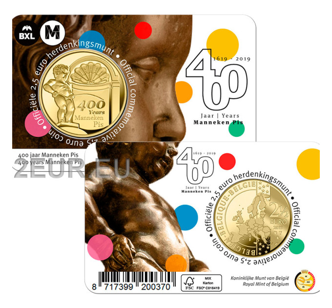  Belgia 2,5 euro BU 2019 - 400 aastat vana manneken pis - NL