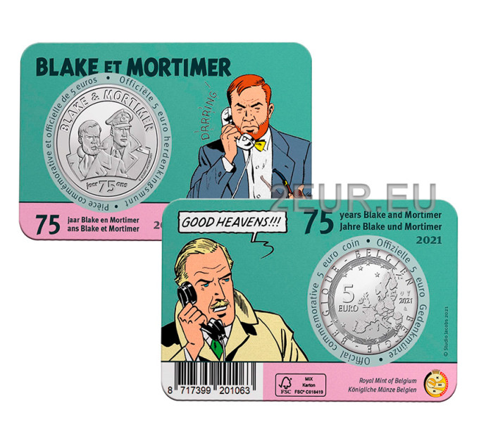 Belgia 5 euro BU 2021 – 75 aastat Blake ja Mortimer