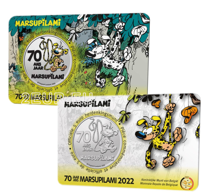 Belgia 5 euro BU 2022 – 70 aastat Marsupilamit – Color