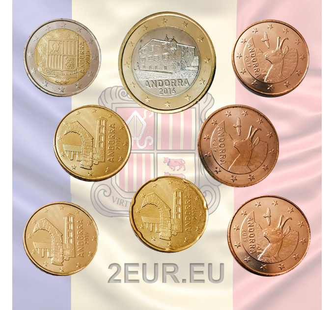 Andorra Euromüntide komplekt MIX UNC 2016-2020