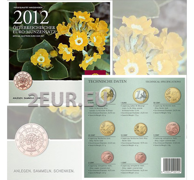 Austria Euromüntide komplekt BU 2012