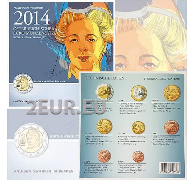 Austria Euromüntide komplekt BU 2014