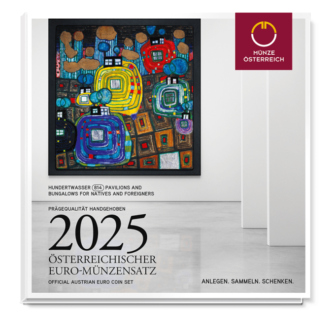 Austria Euromüntide komplekt BU 2025 - Friedensreich Hundertwasser
