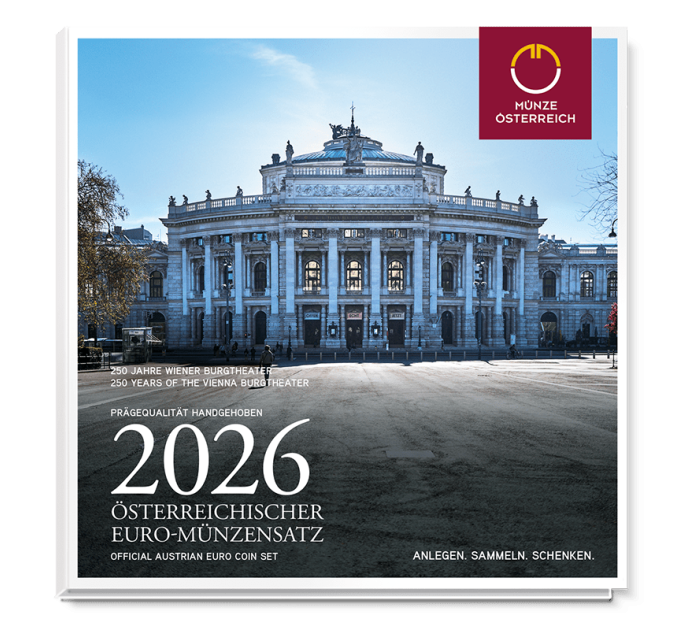 Austria Euromüntide komplekt BU 2026 - 250 AASTAT BURGTEATERIT