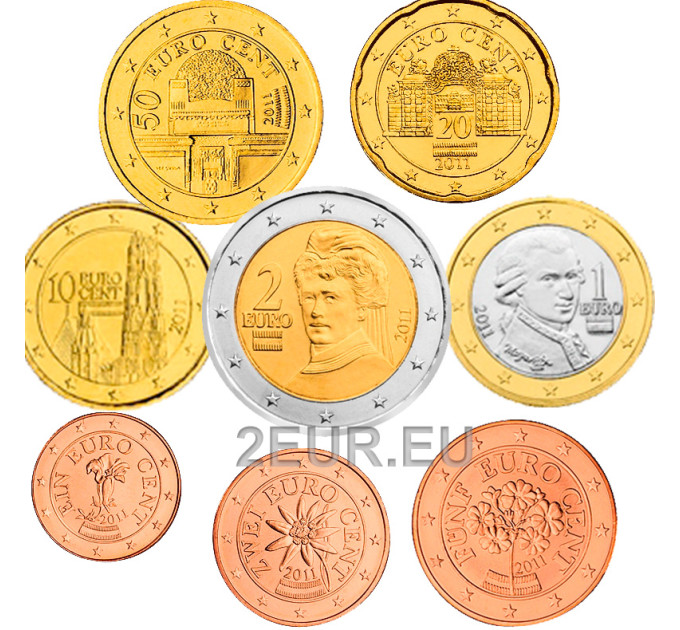 Austria euromüntide komplekt UNC 2011