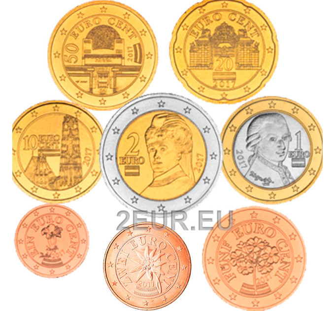 Austria UNC 2017 – euromüntide komplekt 