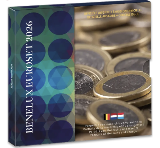 BENELUX euro set BU 2026 - Portraits of monarchs and changes
