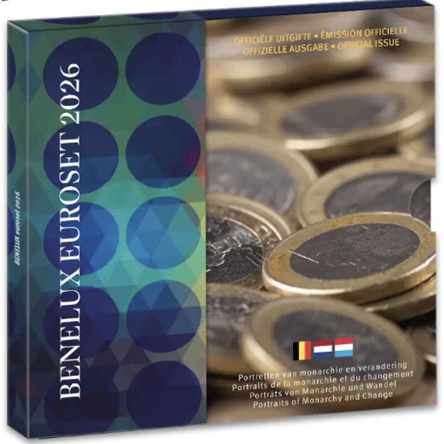 BENELUX euro komplekt BU 2026 – Monarhide portreed ja muutused BENELUX euro komplekt BU 2026 – Monarhide portreed ja muutused