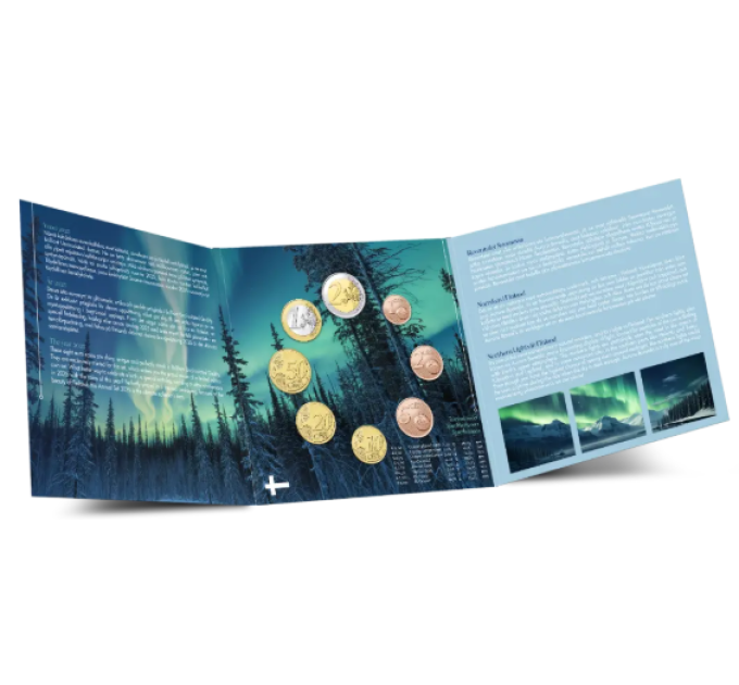 Soome euro komplekt BU 2025 - Virmalised Soomes