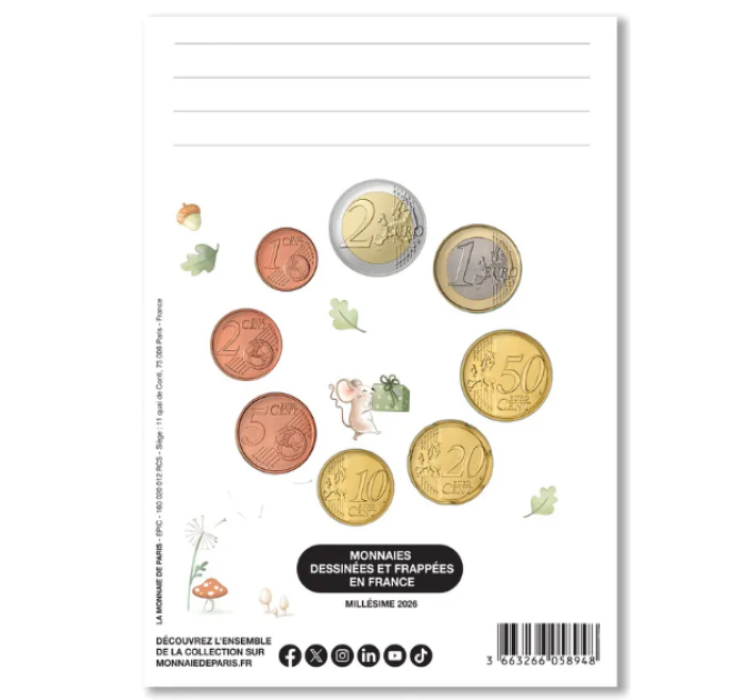 Prantsusmaa FDC komplekt 2026 - Euromüntide komplekt