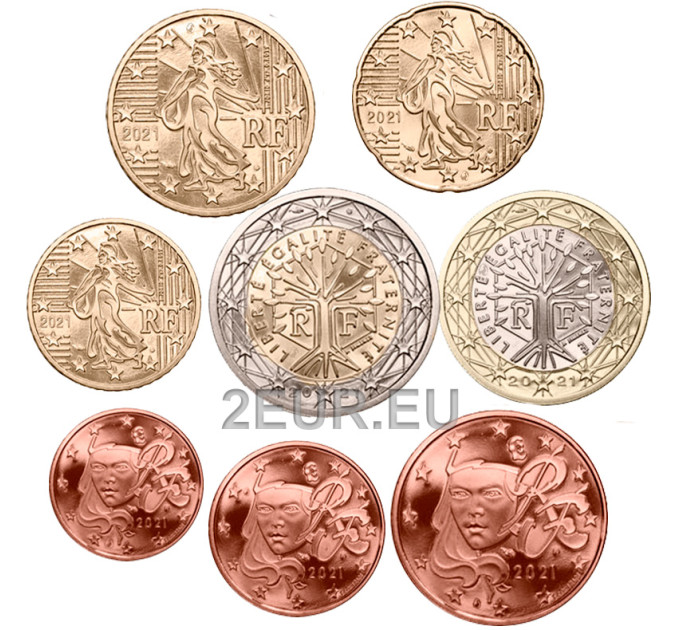 Prantsusmaa komplekt UNC 2021 - Euromüntide komplekt