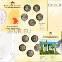Germany 2 Euro coin set BU 2012 - Neuschwanstein Castle - ADFGJ