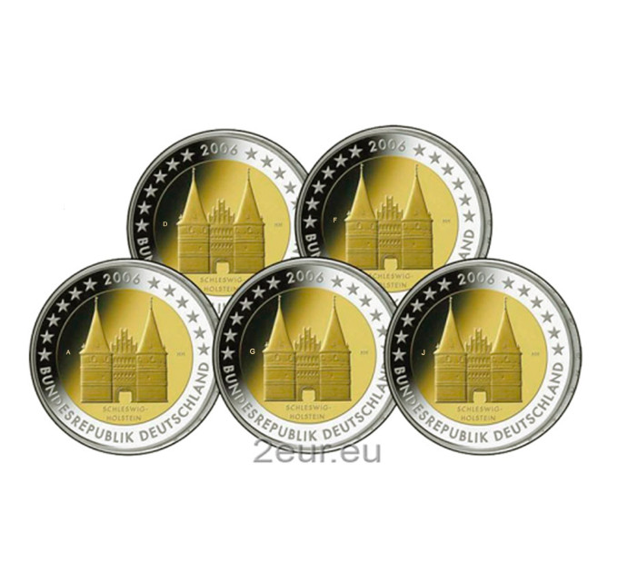 Saksamaa 2 eurot UNC 2006 – Schleswig-Holstein – ADFGJ