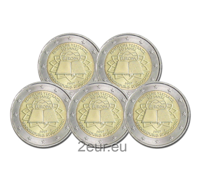 Saksamaa 2 eurot UNC 2007 – 50-aastane Rooma leping – ADFGJ