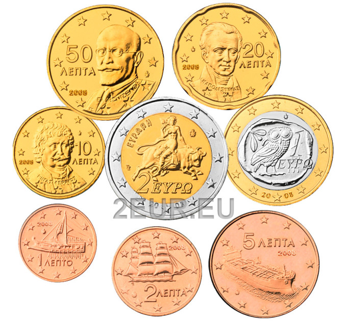 Kreeka euro komplekt UNC 2008