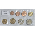 Kreeka euro komplekt UNC 2008