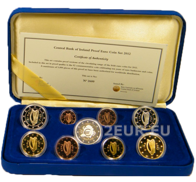 Iirimaa eurokomplekt proof 2012 – KÜMME AASTAT EUROT