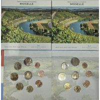 Luksemburg euro komplekt BU 2025 – Moselle linn – 2 Euro Schuman + Henri 25. troonil