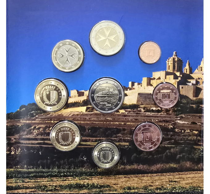 Malta euro komplekt BU 2025 – Malta müüriga ümbritsetud linnad – Mdina