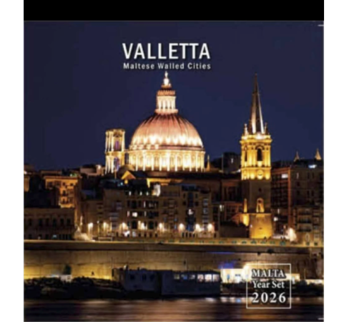 Malta euro komplekt BU 2026 – Malta müüriga ümbritsetud linnad – Valletta