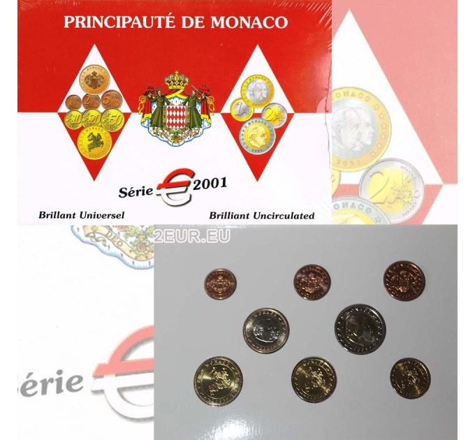 Monaco BU komplekt 2001 - Euromüntide komplekt