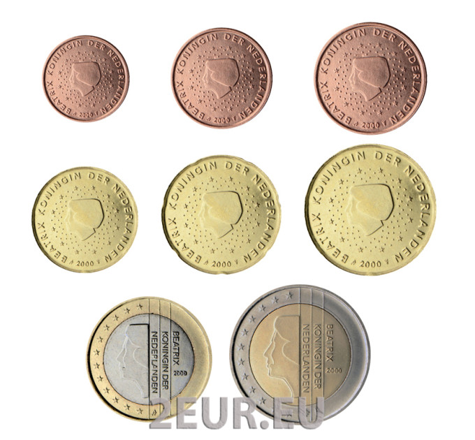 Holland Euromüntide komplekt UNC 2000 