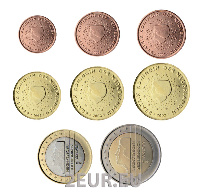 Holland Euromüntide komplekt UNC 2002