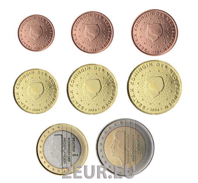 Holland Euromüntide komplekt UNC 2004