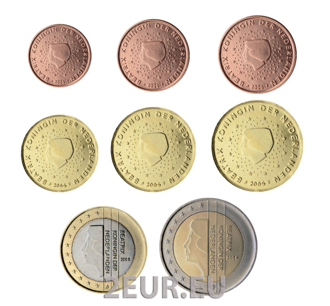 Holland Euromüntide komplekt UNC 2006