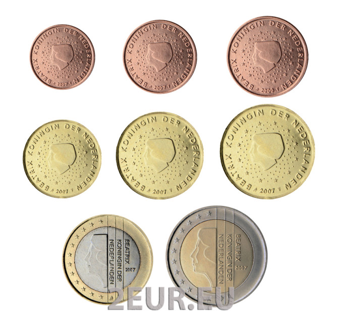 Holland Euromüntide komplekt UNC 2007